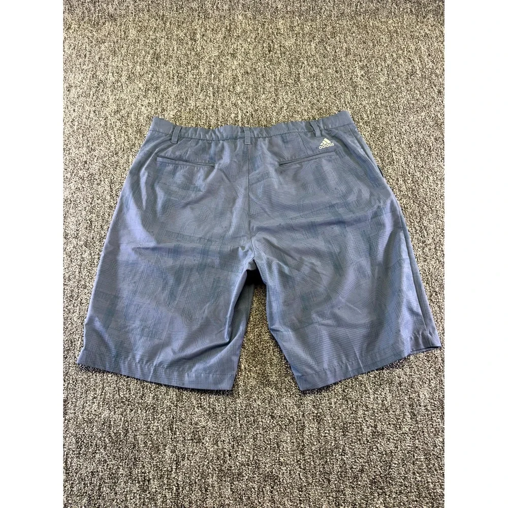 Adidas Chino Shorts Mens 38 Blue Geometric Polyester Performance Golf Pockets